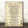 James Blunt Goodbye My Lover Song Lyric Quote Print