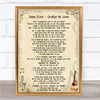 James Blunt Goodbye My Lover Song Lyric Quote Print