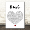 Taylor Swift Ours White Heart Song Lyric Quote Music Print
