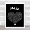 Lady Gaga Hair Black Heart Song Lyric Quote Music Print