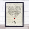 The Jam Fly Script Heart Song Lyric Quote Music Print