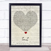 WSTRN In2 Script Heart Song Lyric Quote Music Print