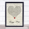 Olly Murs Kiss Me Script Heart Song Lyric Quote Music Print