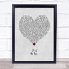 Taylor Swift 22 Grey Heart Song Lyric Quote Music Print
