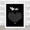 Jess Powell YOU Black Heart Song Lyric Quote Music Print