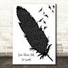 Michael Jackson Ft Justin Timberlake Love Never Felt So Good Black & White Feather & Birds Song Lyric Wall Art Print