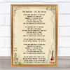 The Beatles All My Loving Song Lyric Quote Print