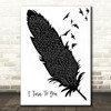 Christina Aguilera I Turn To You Black & White Feather & Birds Song Lyric Wall Art Print