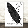 The Killers Mr Brightside Black & White Feather & Birds Song Lyric Wall Art Print