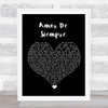 Cuco Amor De Siempre Black Heart Song Lyric Wall Art Print