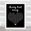 Paul McCartney Ebony And Ivory Black Heart Song Lyric Wall Art Print