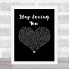 Toto Stop Loving You Black Heart Song Lyric Wall Art Print
