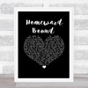 Simon & Garfunkel Homeward Bound Black Heart Song Lyric Wall Art Print