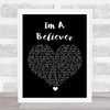 The Monkees I'm A Believer Black Heart Song Lyric Wall Art Print