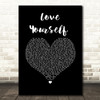 Justin Bieber Love Yourself Black Heart Song Lyric Wall Art Print