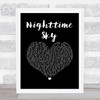 Tiger Army Nighttime Sky Black Heart Song Lyric Wall Art Print