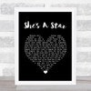 James She's A Star Black Heart Song Lyric Wall Art Print