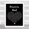 Jon Langston Forever Girl Black Heart Song Lyric Wall Art Print