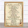 Tony Bennett One For My Baby Song Lyric Quote Print