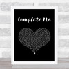 Simi Complete Me Black Heart Song Lyric Wall Art Print