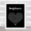 The Courteeners Sunflower Black Heart Song Lyric Wall Art Print