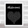 The National Oblivions Black Heart Song Lyric Wall Art Print