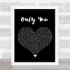 Ric Hassani Only You Black Heart Song Lyric Wall Art Print