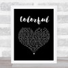 Steel Dragon Colorful Black Heart Song Lyric Wall Art Print