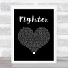 Christina Aguilera Fighter Black Heart Song Lyric Wall Art Print