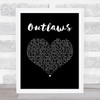 Green Day Outlaws Black Heart Song Lyric Wall Art Print