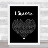 John Michael Montgomery I Swear Black Heart Song Lyric Wall Art Print