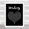 The Weeknd Starboy Black Heart Song Lyric Wall Art Print