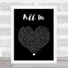 Lifehouse All In Black Heart Song Lyric Wall Art Print