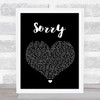 Joel Corry Sorry Black Heart Song Lyric Wall Art Print