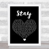 Barry Manilow Stay Black Heart Song Lyric Wall Art Print