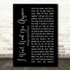 Randy Travis I Won't Need You Anymore (Always And Forever) Black Script Song Lyric Wall Art Print