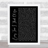 The Babys Every Time I Think Of You Black Script Song Lyric Wall Art Print