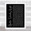 Cat Stevens Another Saturday Night Black Script Song Lyric Wall Art Print