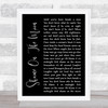 Bob Seger Shame On The Moon Black Script Song Lyric Wall Art Print