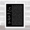 Jason Aldean You Make It Easy Black Script Song Lyric Wall Art Print