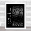 Kiri Te Kanawa World in Union Black Script Song Lyric Wall Art Print