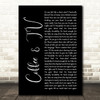 Blur Coffee & TV Black Script Song Lyric Wall Art Print