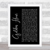 Kacey Musgraves Golden Hour Black Script Song Lyric Wall Art Print