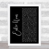 Rush Entre Nous Black Script Song Lyric Wall Art Print