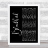 Alter Bridge Blackbird Black Script Song Lyric Wall Art Print