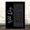 Colter Wall Wild Dogs Black Script Song Lyric Wall Art Print