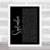 Earth, Wind And Fire September Black Script Song Lyric Wall Art Print