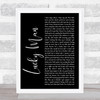 Montgomery Gentry Lucky Man Black Script Song Lyric Wall Art Print