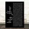 Matilda The Musical My House Black Script Song Lyric Wall Art Print