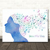 U2 Beautiful Day Colourful Music Note Hair Song Lyric Wall Art Print